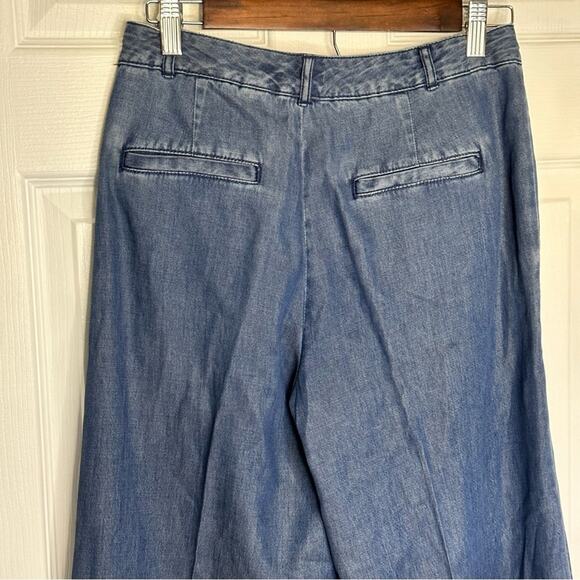 MICHAEL Michael Kors Chambray Wide Leg Pants new size 2 Flowy for Summer - Picture 12 of 16